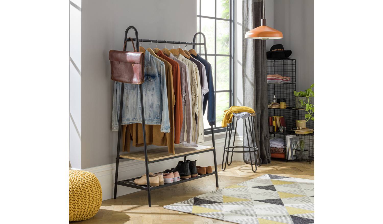 Habitat Turner Clothes Rail with Shoe Rack - Black