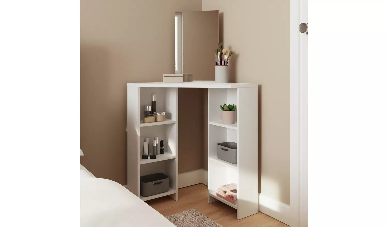 GFW Frances Corner Dressing Table - White