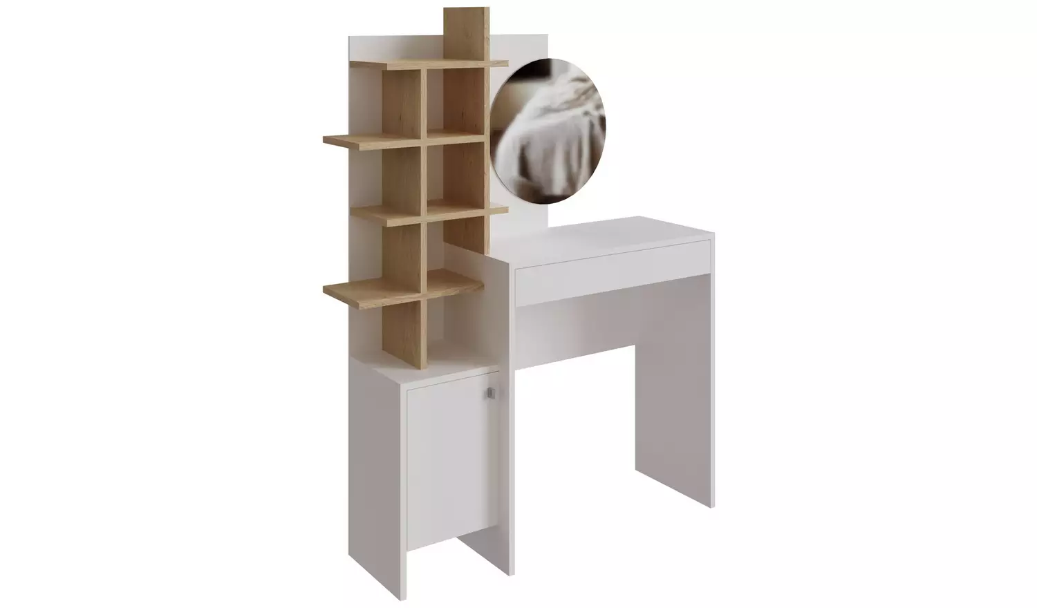 GFW Freyja 1 Drawer Dressing Table - White & Oak