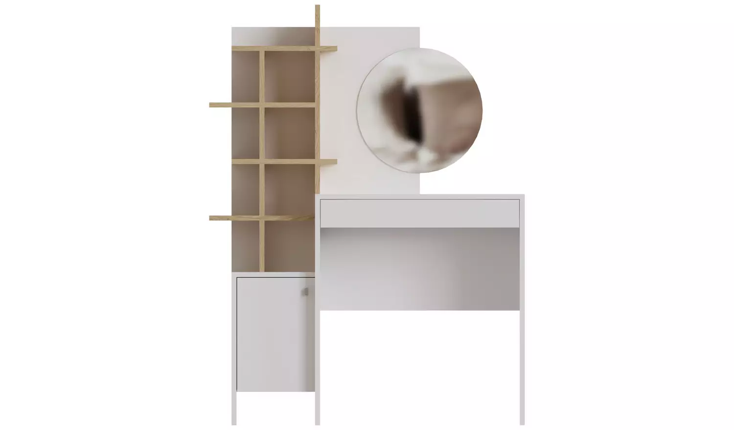 GFW Freyja 1 Drawer Dressing Table - White & Oak