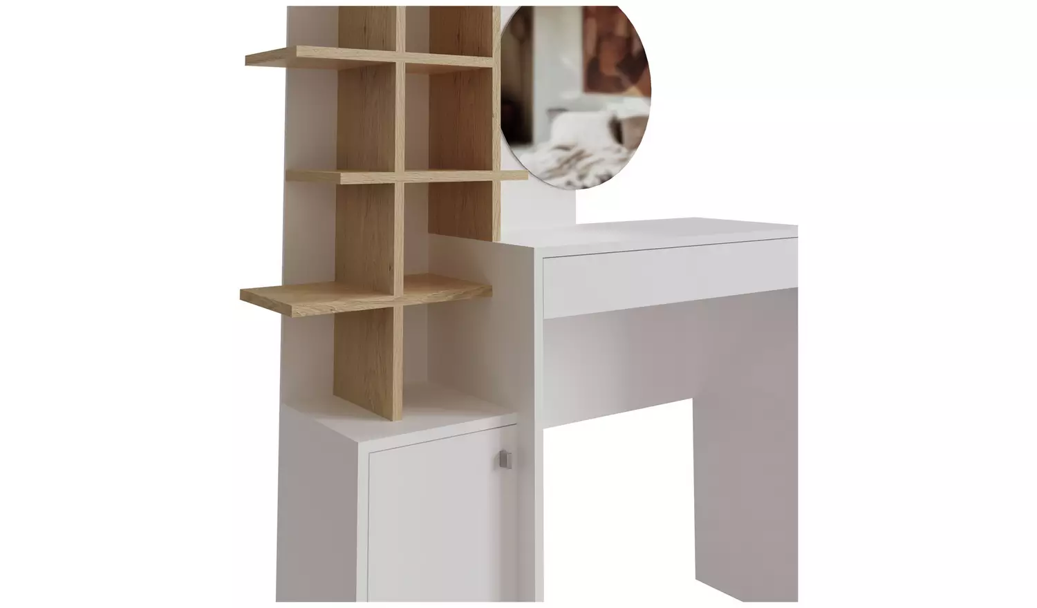 GFW Freyja 1 Drawer Dressing Table - White & Oak