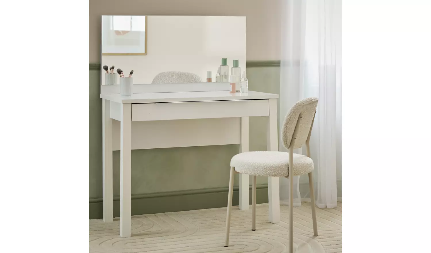 Argos Home Hallingford 1 Drawer Dressing Table - White Gloss