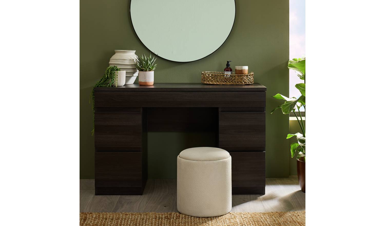 Argos Home Jenson 5 Drawer Dressing Table Desk - Black Brown