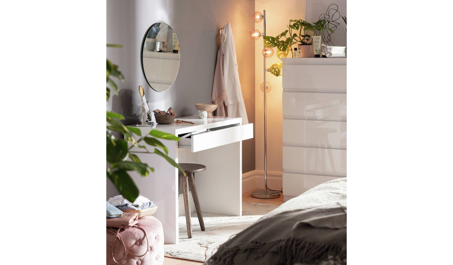 Argos Home Jenson Dressing Table Desk - White Gloss