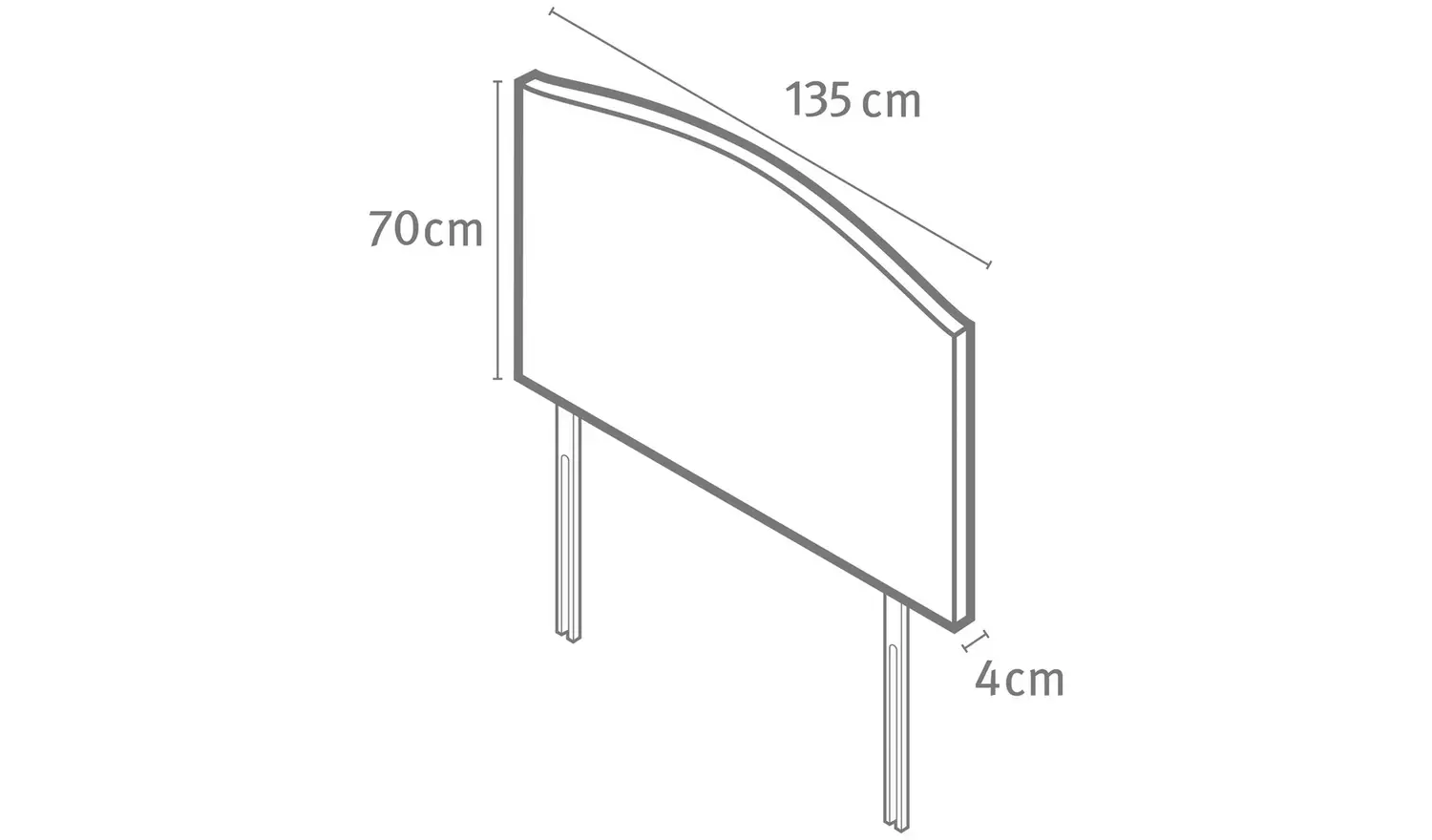 Silentnight Selene 135 Woven Double Bed Headboard-Light Grey
