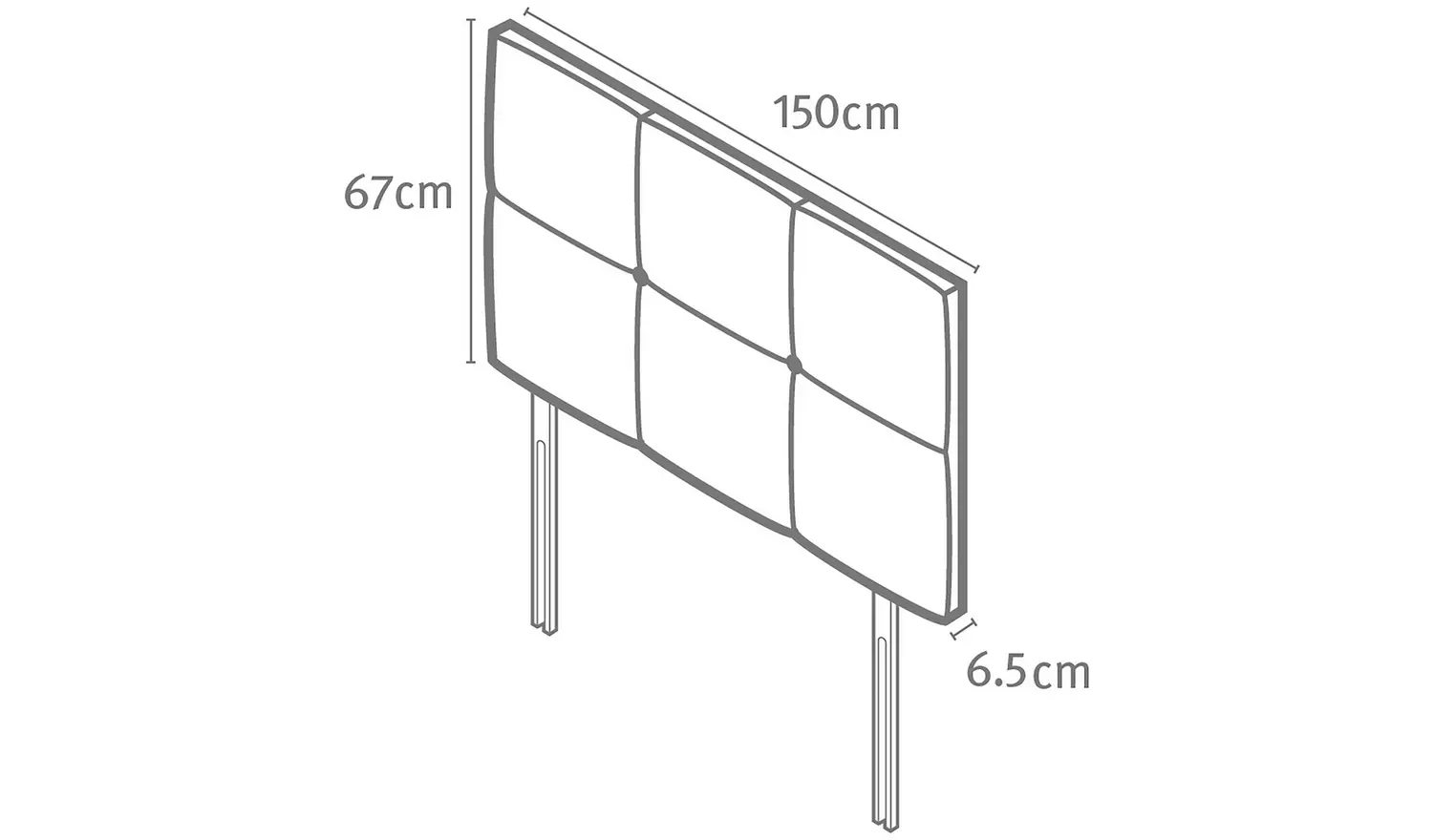 Silentnight Arezzo Velvet Kingsize Headboard - Maritime