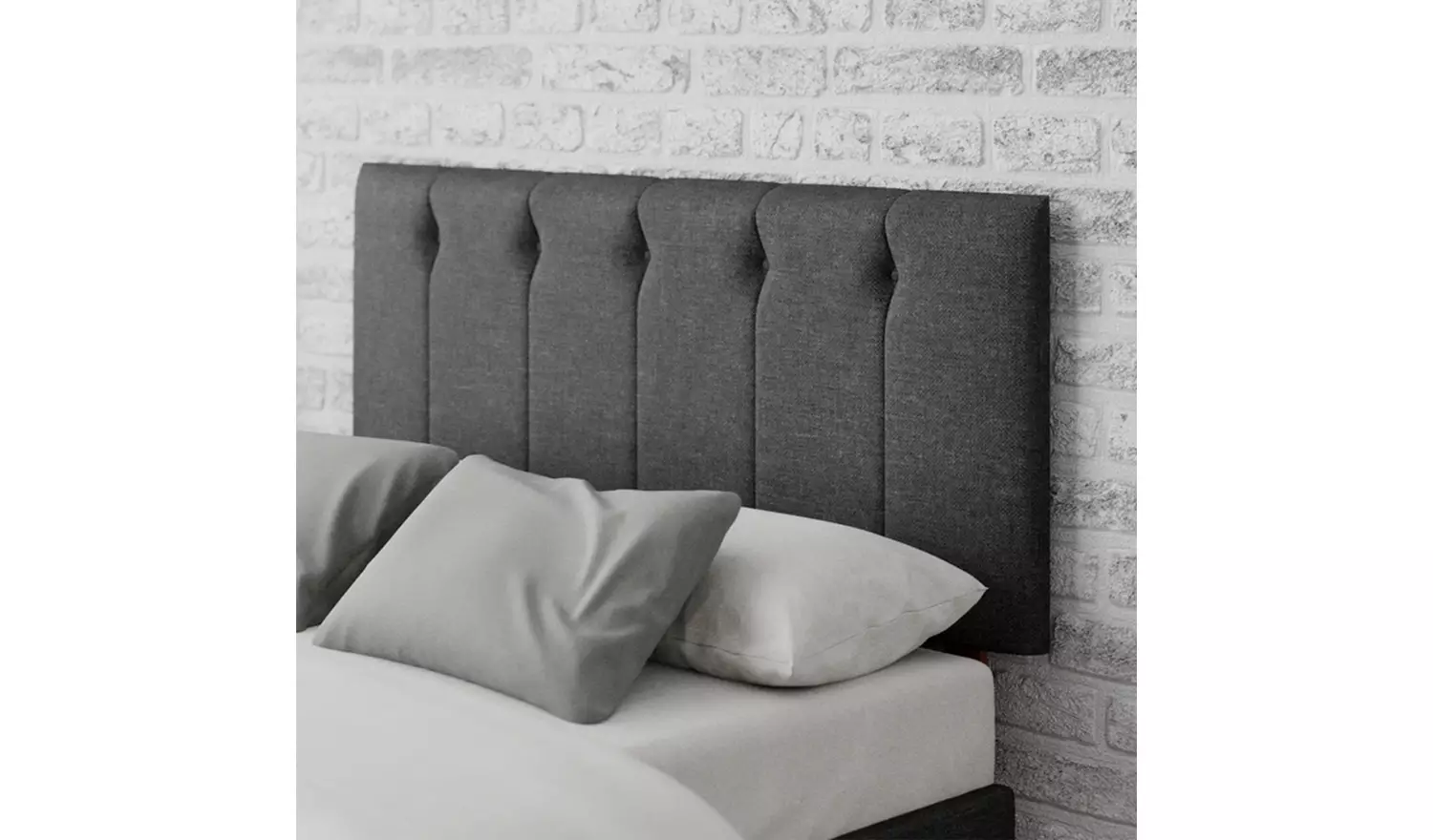 Aspire Hepburn Twill Superking Headboard - Charcoal