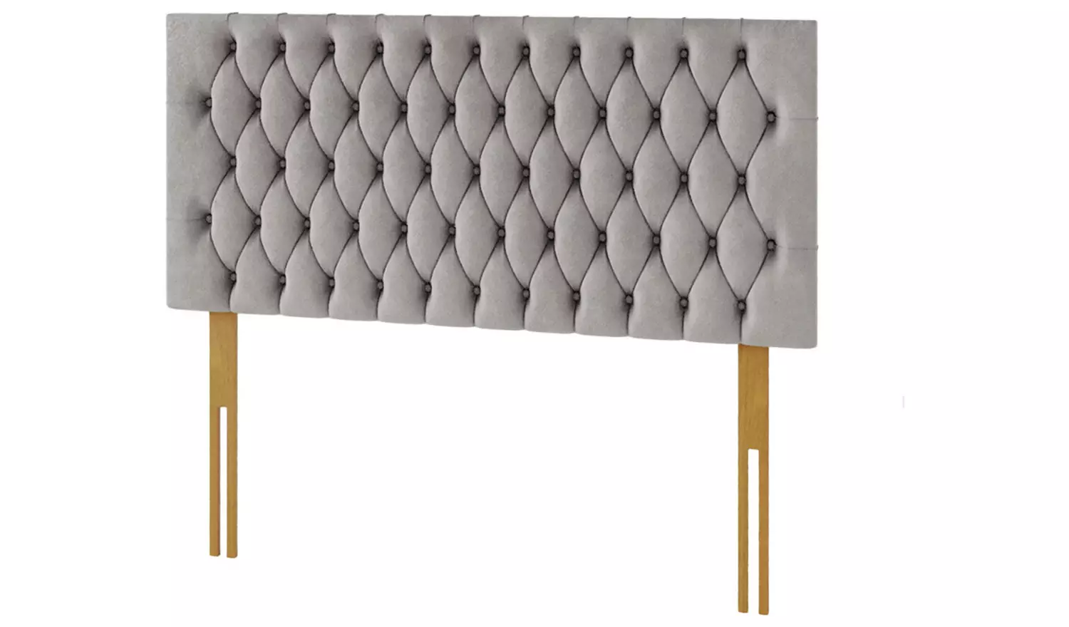 Aspire Monroe Velvet Kingsize Headboard - Silver