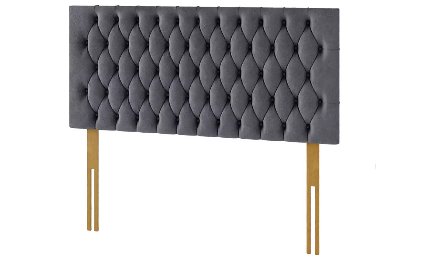 Aspire Monroe Velvet Kingsize Headboard - Steel