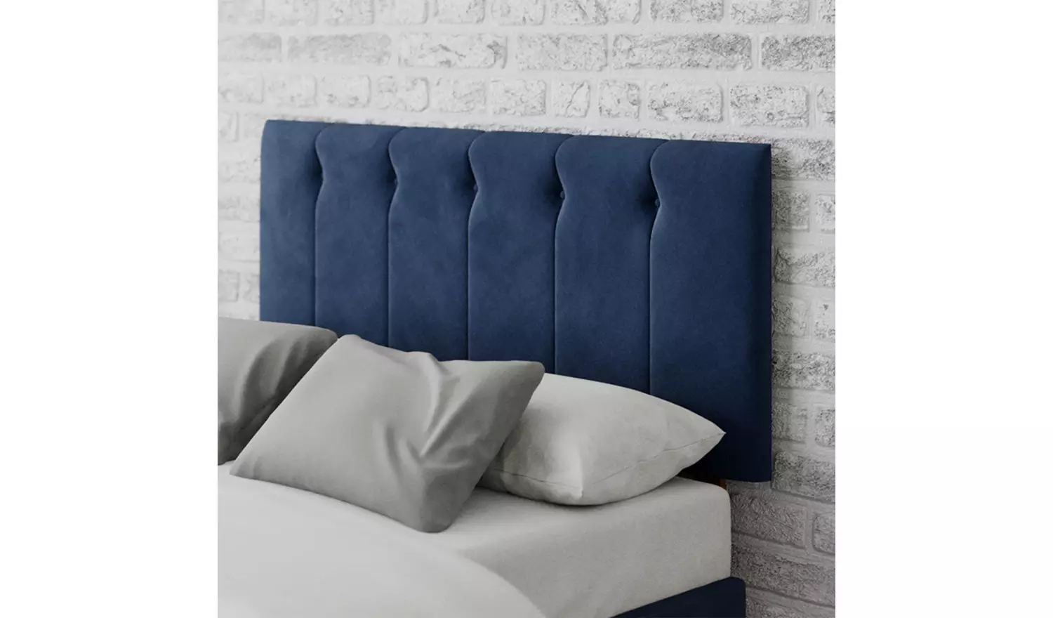 Aspire Hepburn Velvet Kingsize Headboard - Navy