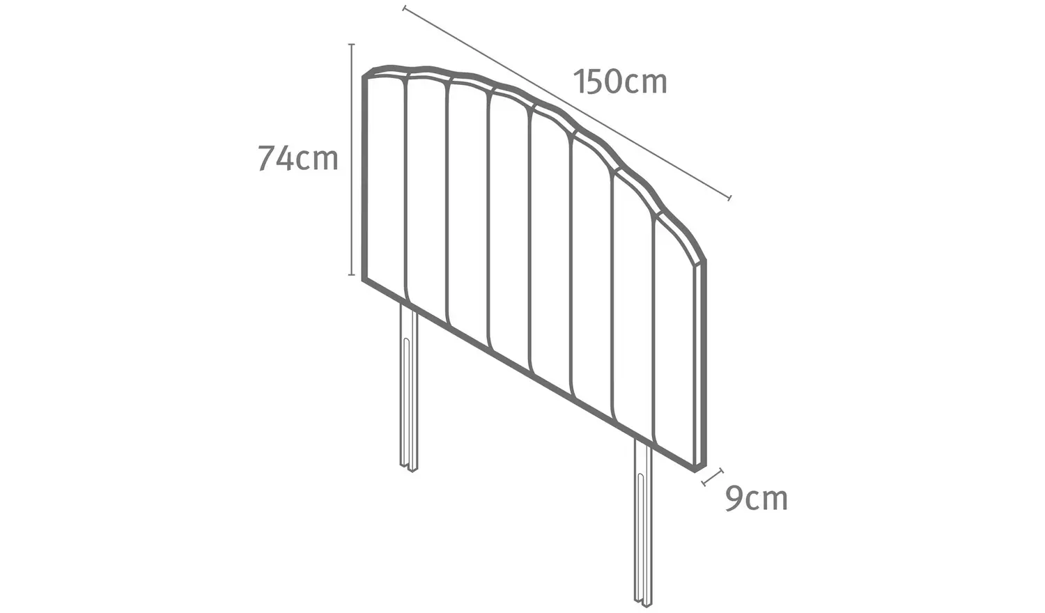 Silentnight Merlin Velvet Kingsize Headboard - Blue