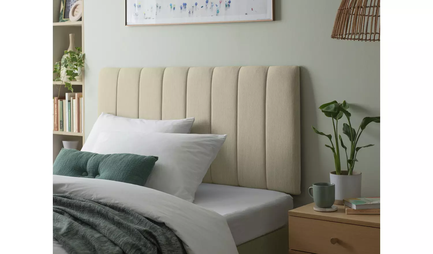 Argos Home Bircham Fabric Double Headboard - Natural