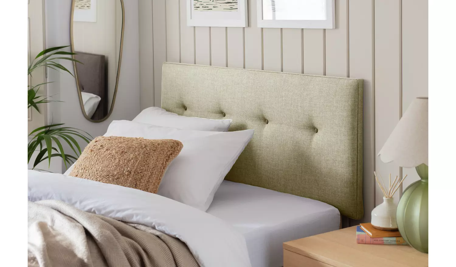 Argos Home Dalham Fabric Single Headboard - Natural