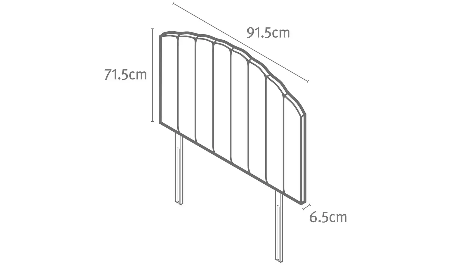 Silentnight Merlin Fabric Single Headboard - Light Grey