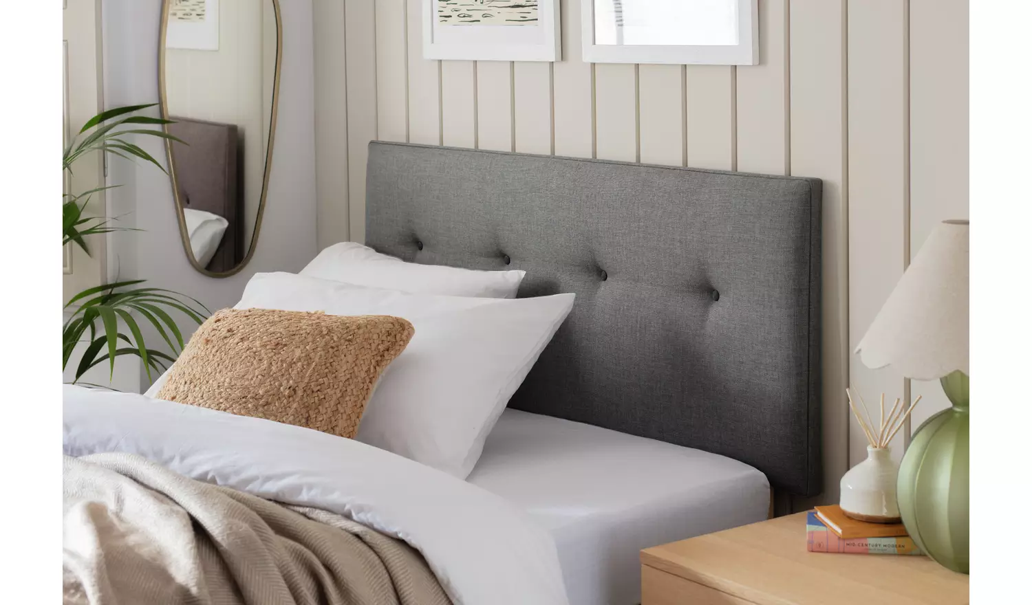 Argos Home Dalham Fabric Kingsize Headboard - Grey