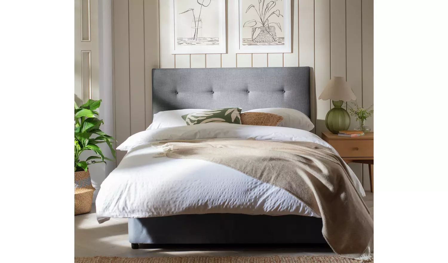 Argos Home Dalham Fabric Kingsize Headboard - Grey