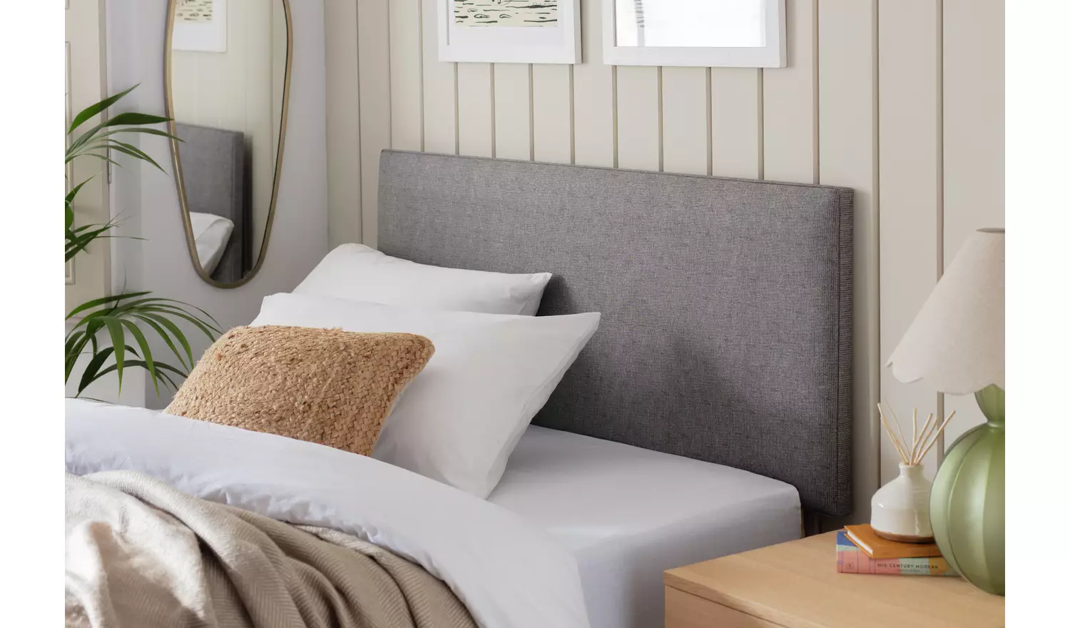 Argos Home Elmdon Fabric Kingsize Headboard - Grey