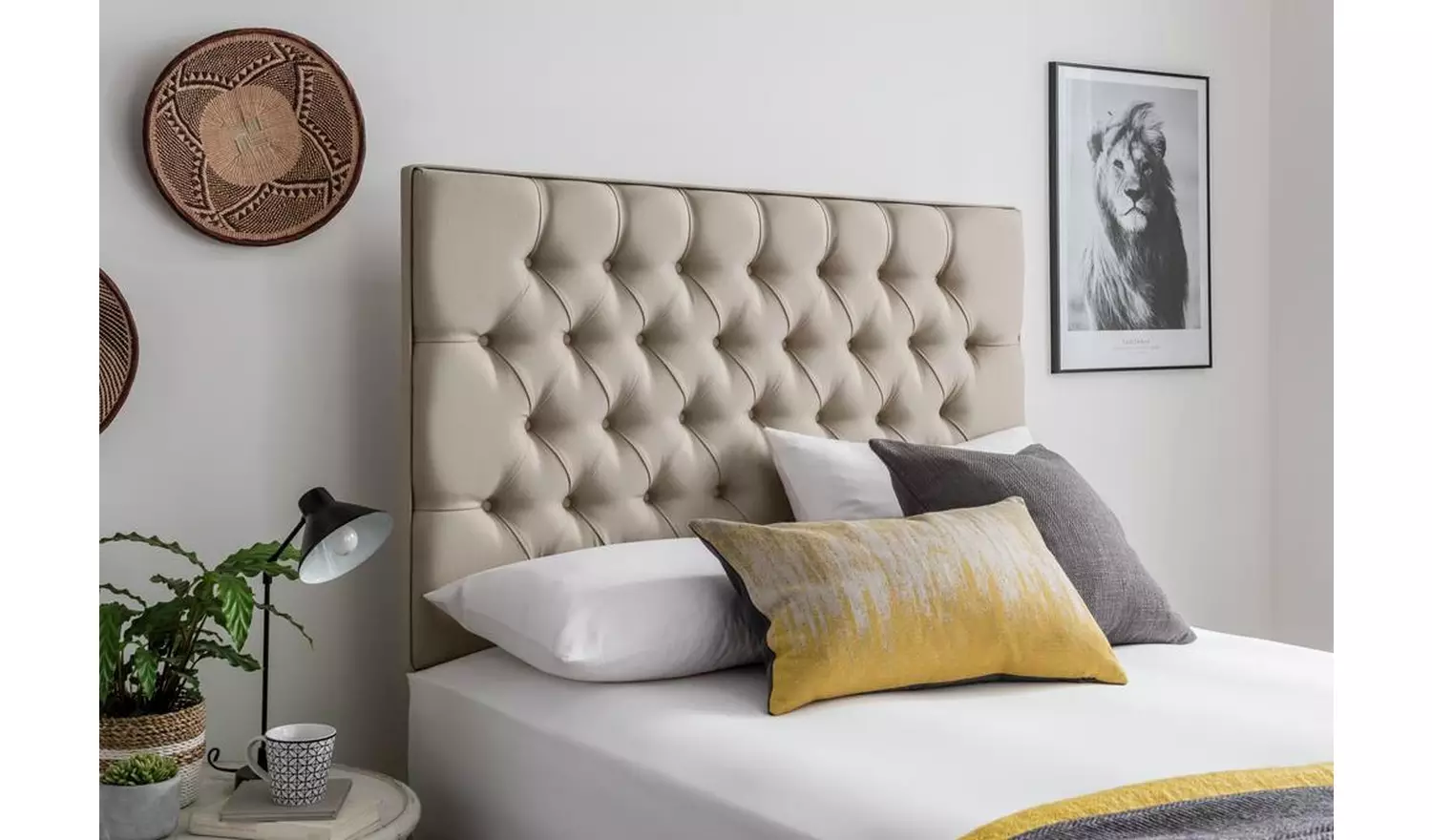 Silentnight Sassaria Small Double Headboard - Sandstone