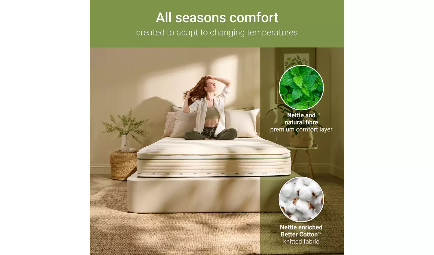 Jay-Be Natural Seasons Hybrid 2000 Pocket Mattress - Sml.Dbl