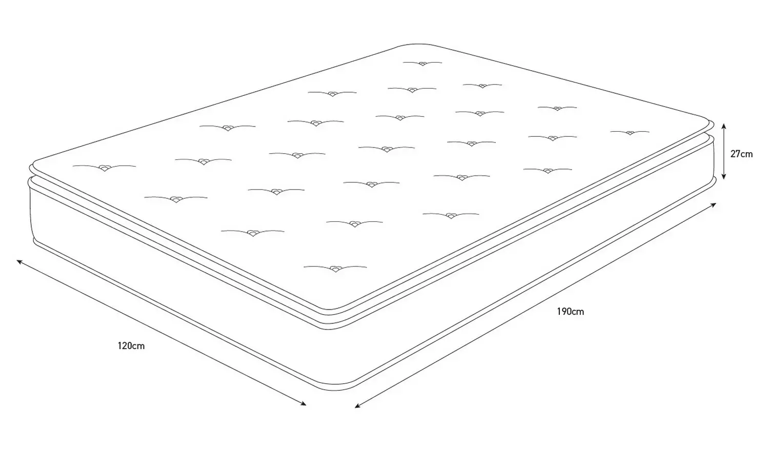Habitat Pia Natural 1500 Pkt Ptop Mattress - Small Double