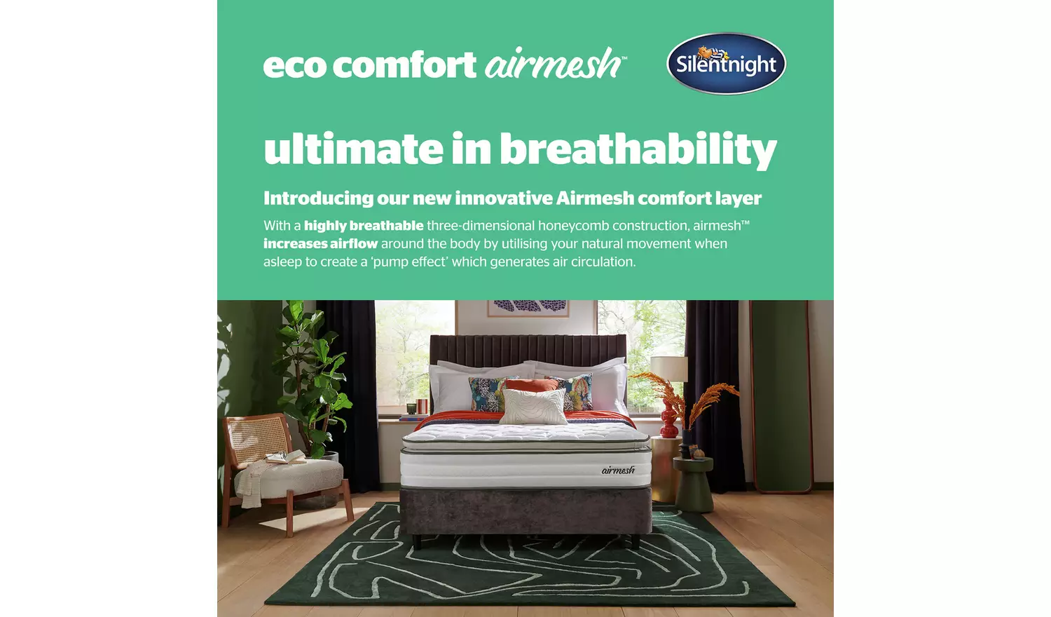 Silentnight Airmesh 2000 Pillowtop Mattress - Double