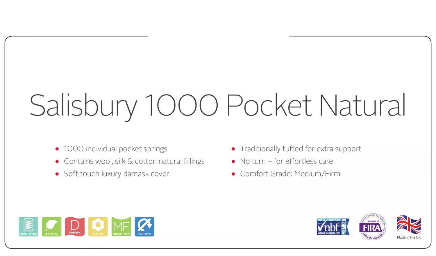 Argos Home Salisbury 1000 Pocket Natural Mattress - Kingsize