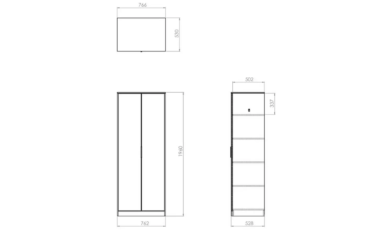 Livara Messina 2 Door Wardrobe - Green