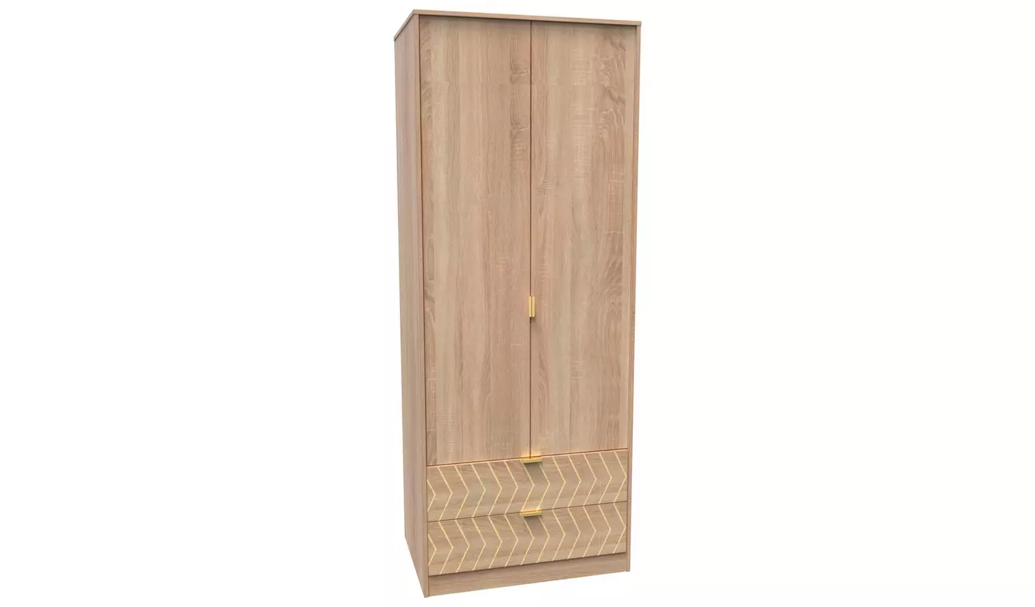 Livara Tivoli 2 Door 2 Drawer Wardrobe - Oak