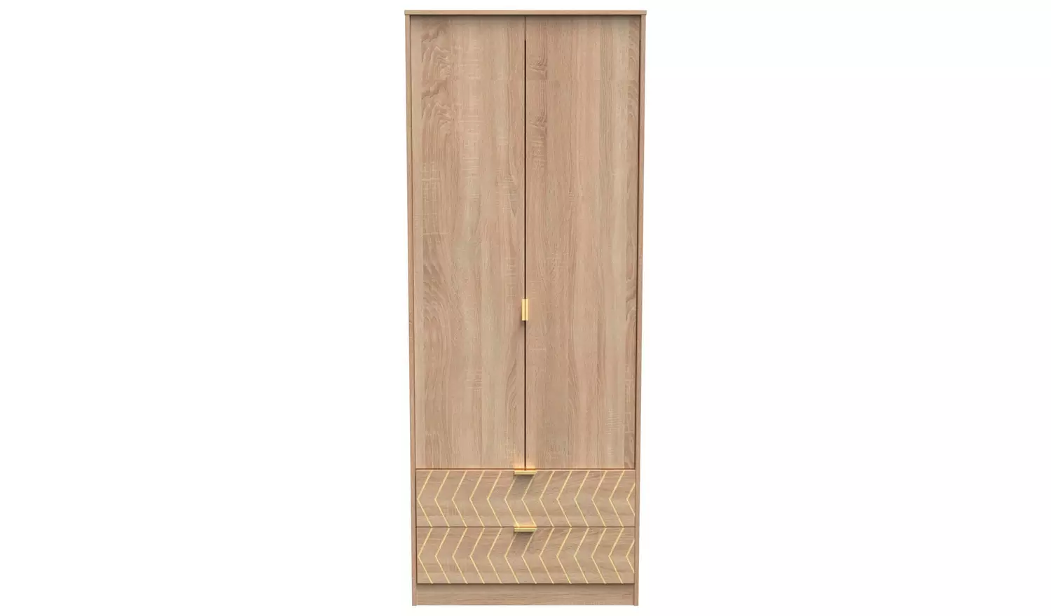 Livara Tivoli 2 Door 2 Drawer Wardrobe - Oak