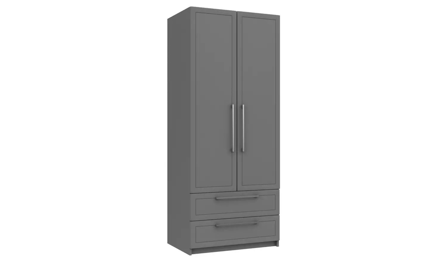 Hatfield 2 Door 2 Drawer Wardrobe - Grey Gloss
