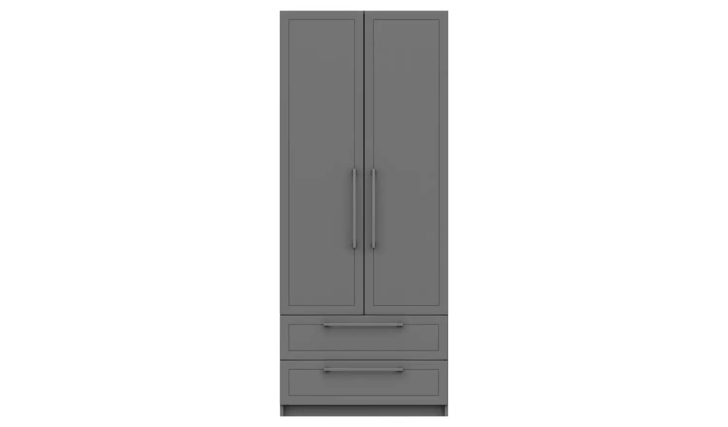 Hatfield 2 Door 2 Drawer Wardrobe - Grey Gloss