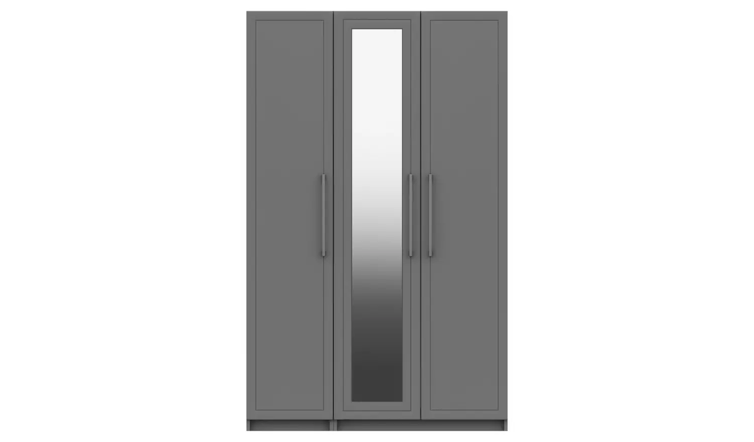 Hatfield 3 Door Mirror Wardrobe - Grey Gloss