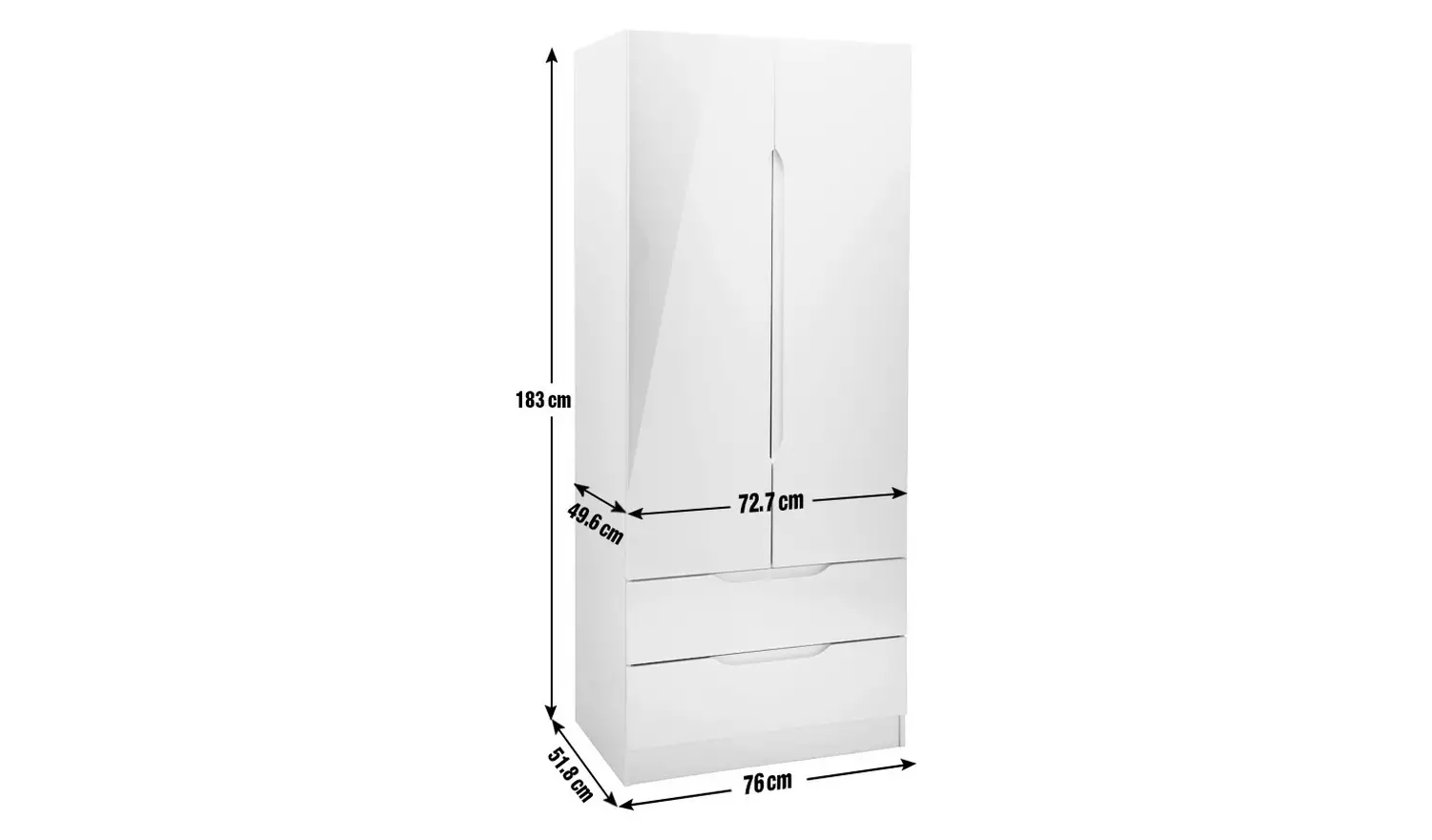 Legato 2 Door 2 Drawers Wardrobe - Green