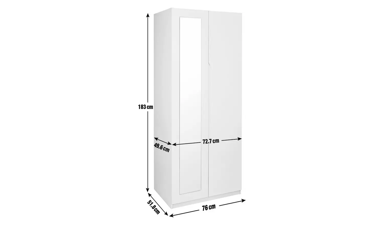 Legato 2 Door Mirrored Wardrobe - Green