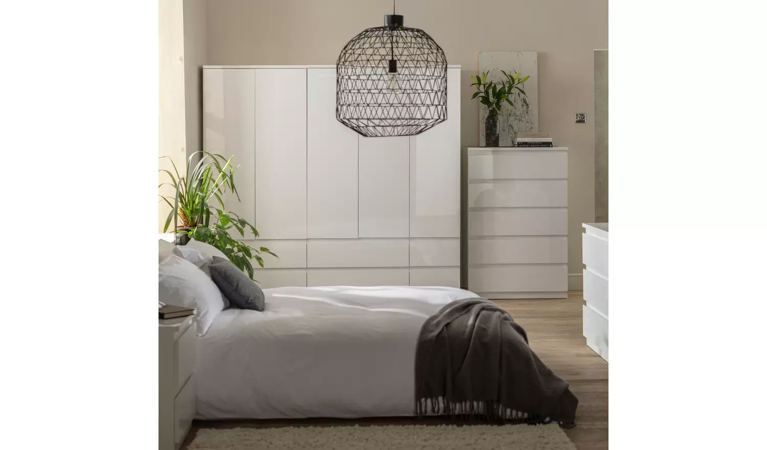 Argos Home Jenson 5 Door Wardrobe - White Gloss