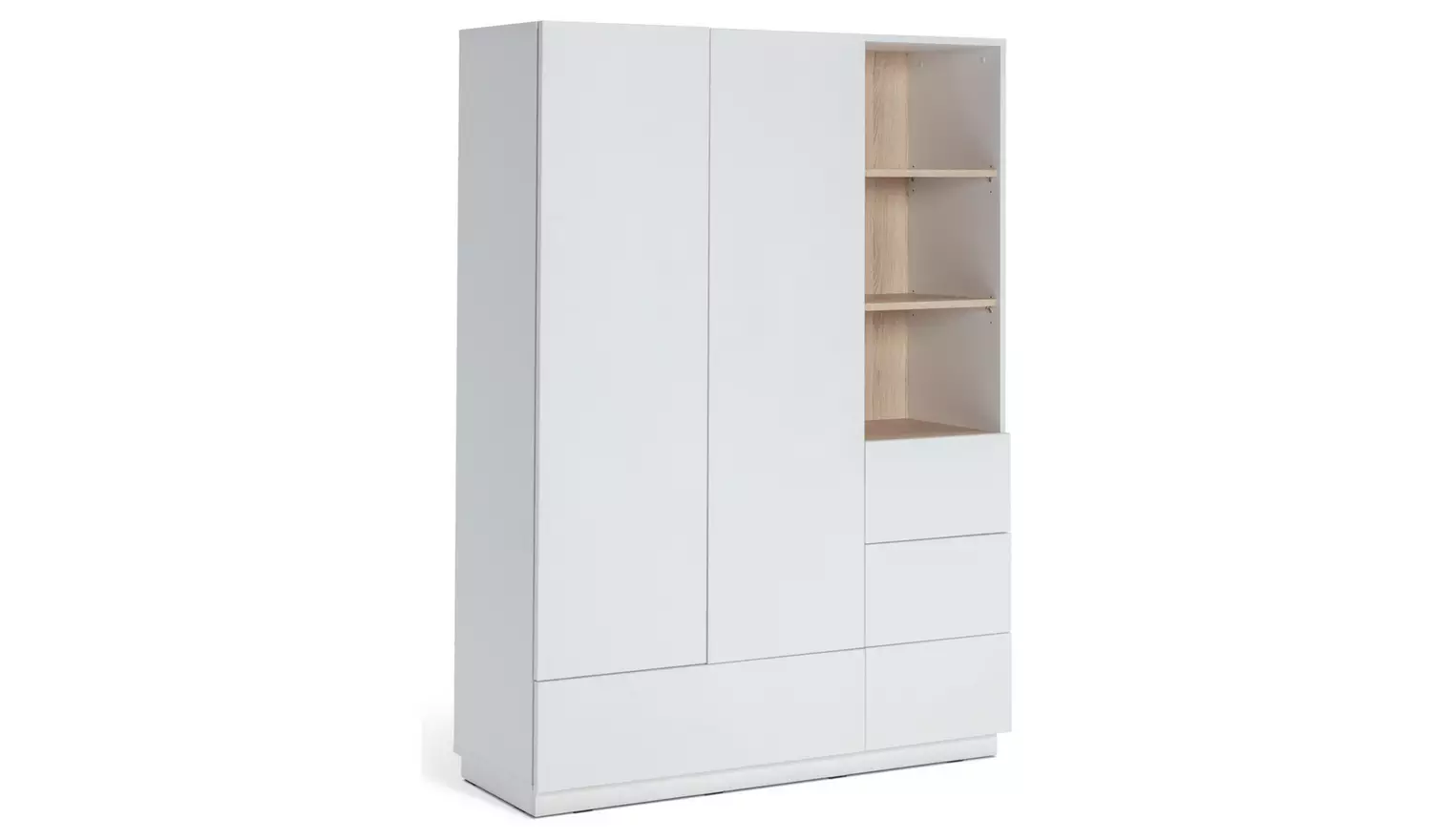 Habitat Skandi 2 Door 4 Drawer Open Wardrobe - White