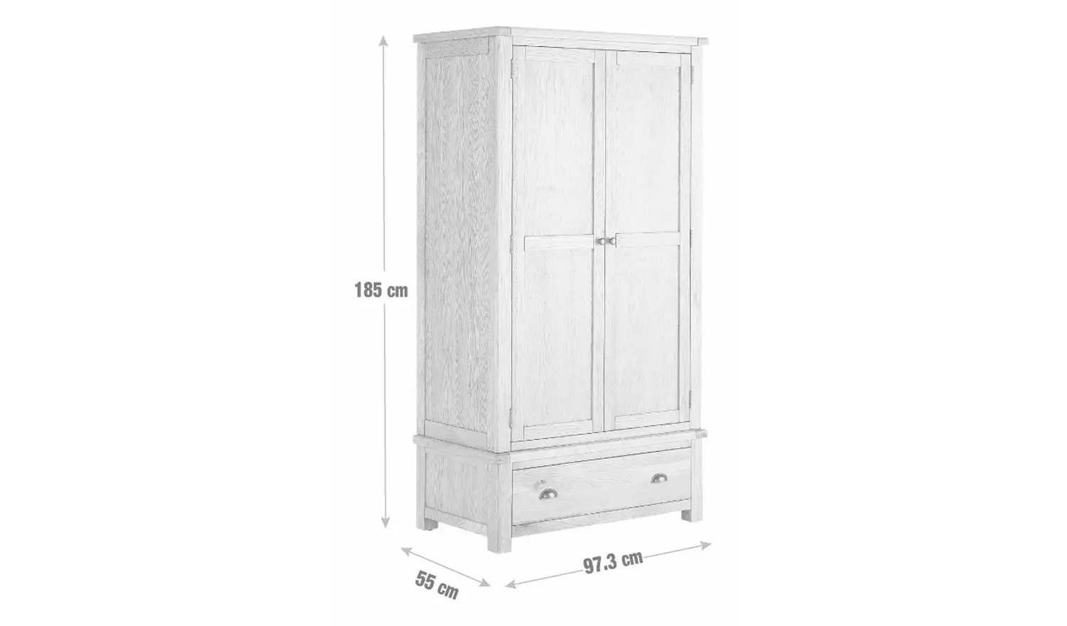 Argos Home Kent 2 Door 1 Drawer Wardrobe - Oak