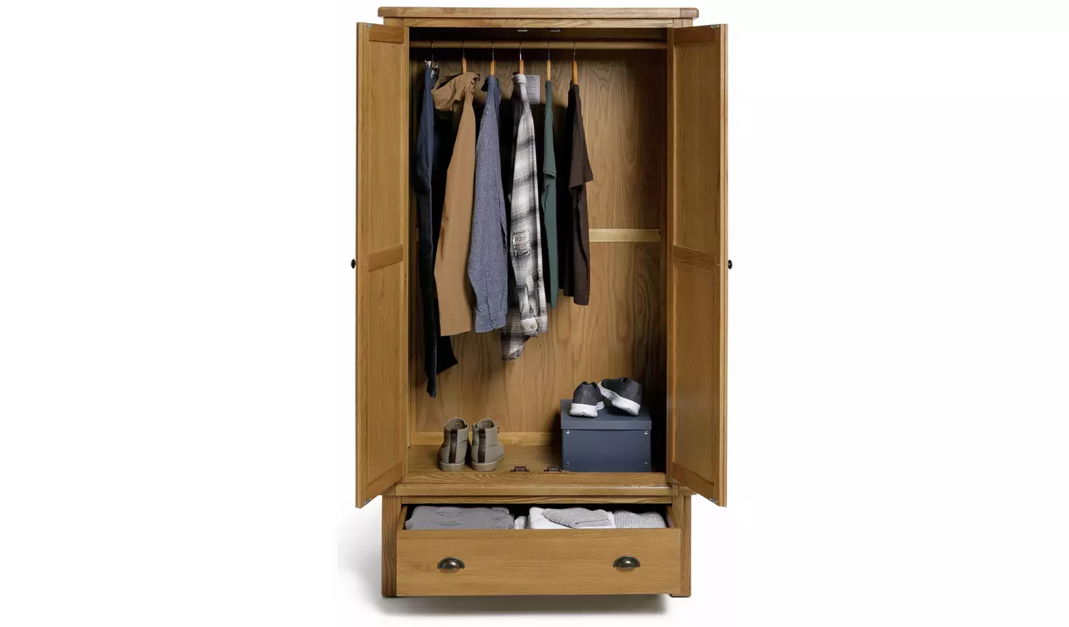 Argos Home Kent 2 Door 1 Drawer Wardrobe - Oak