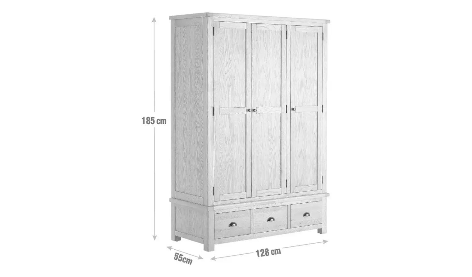 Argos Home Kent 3 Door 3 Drawer Wardrobe - Oak