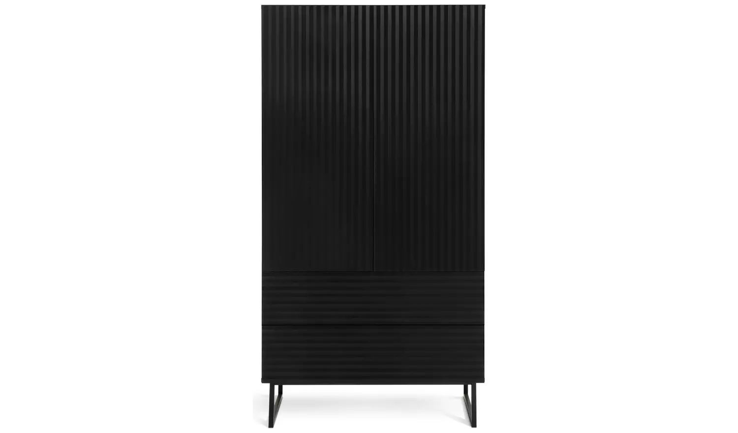Habitat Cairo 2 Door 2 Drawer Wardrobe - Black