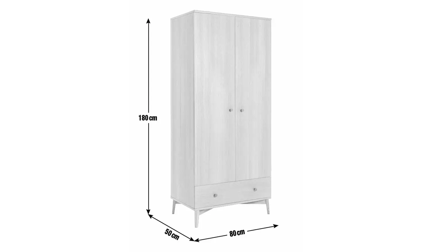 Habitat Kirk 2 Door 1 Drawer Wardrobe - Walnut