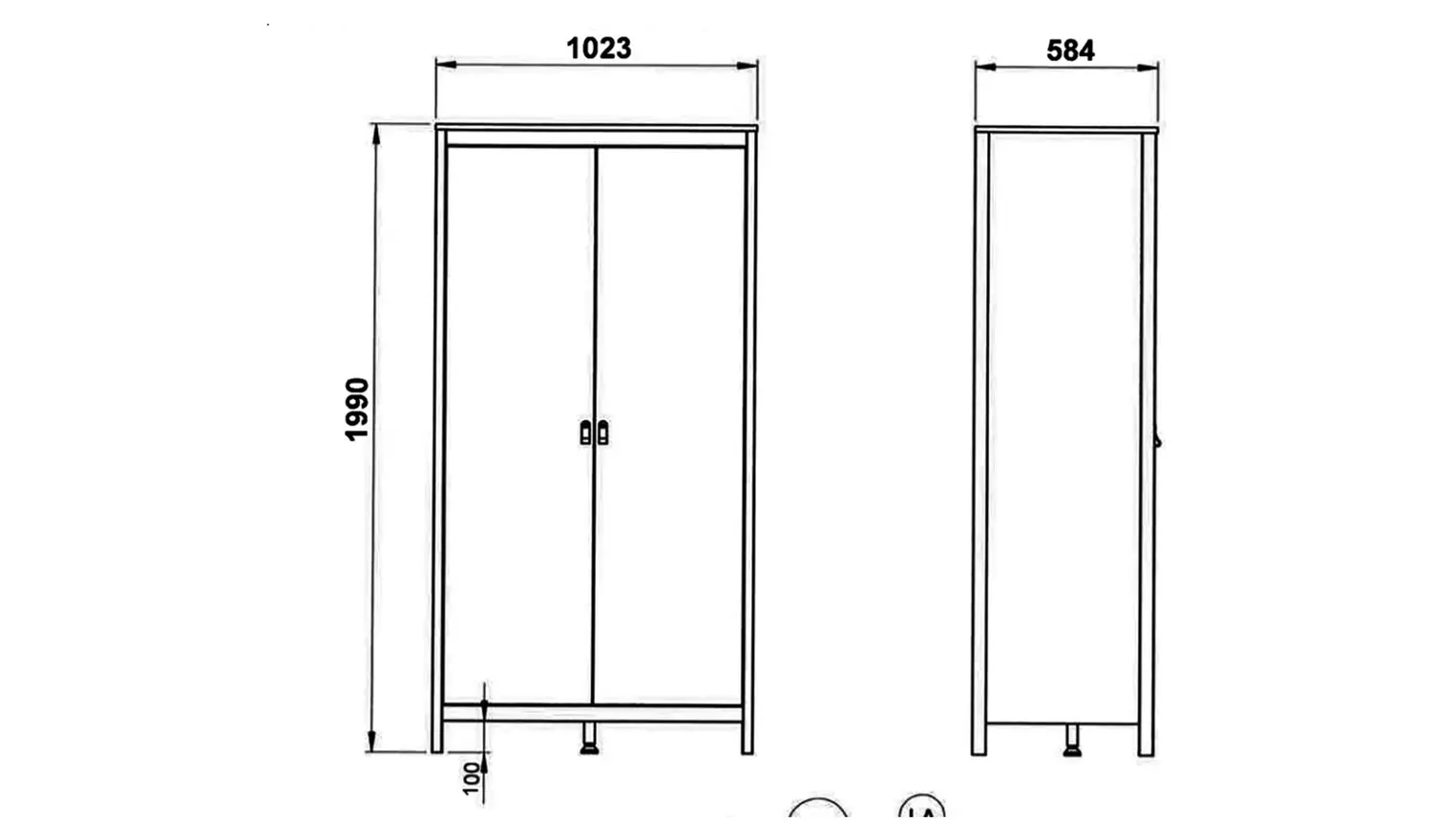 Tvilum Madrid 2 Door Wardrobe - White
