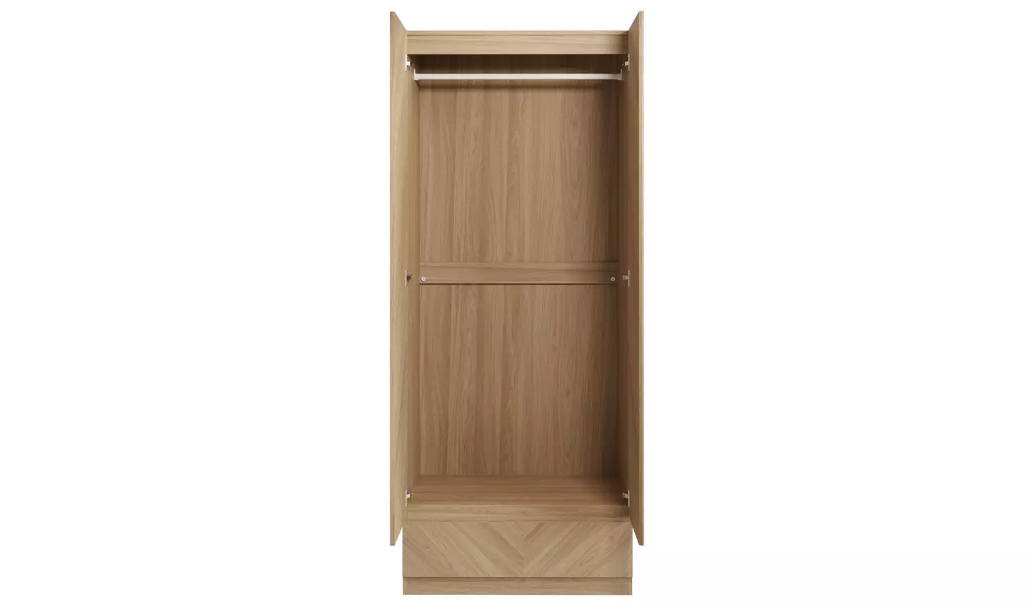 GFW Catania 2 Door 1 Drawer Wardrobe - Oak