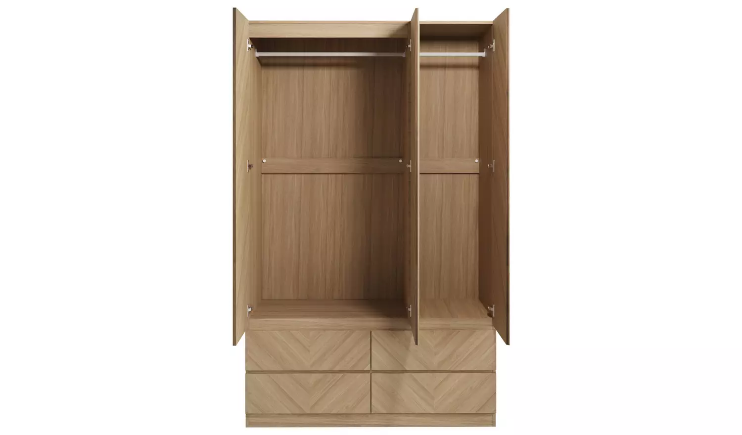 GFW Catania 3 Door 4 Drawer Wardrobe - Oak