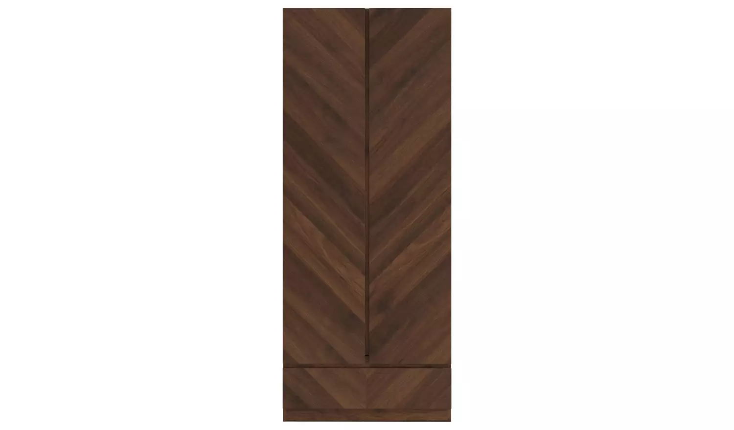 GFW Catania 2 Door 1 Drawer Wardrobe - Walnut