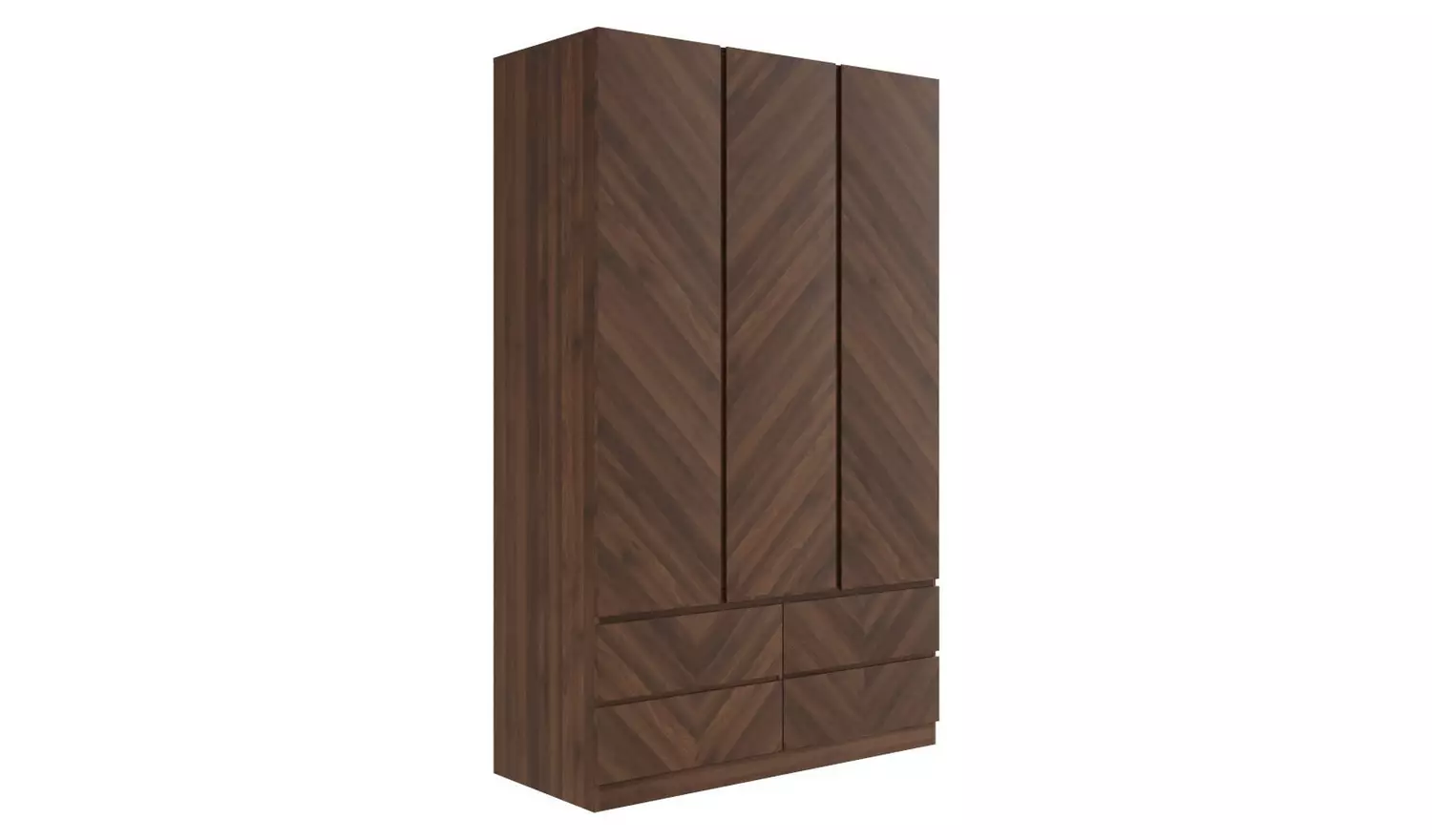 GFW Catania 3 Door 4 Drawer Wardrobe - Walnut