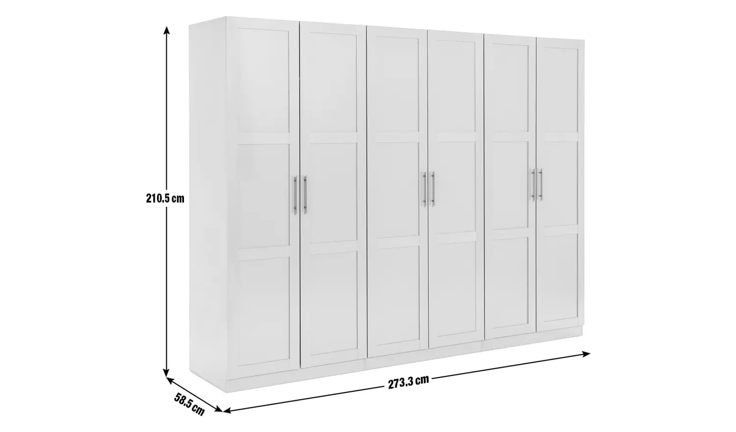 Habitat Munich Panelled 6 Door Wardrobe - Anthracite