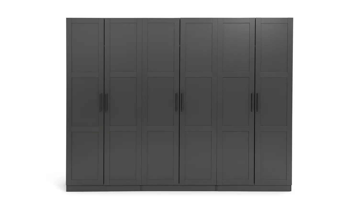 Habitat Munich Panelled 6 Door Wardrobe - Anthracite