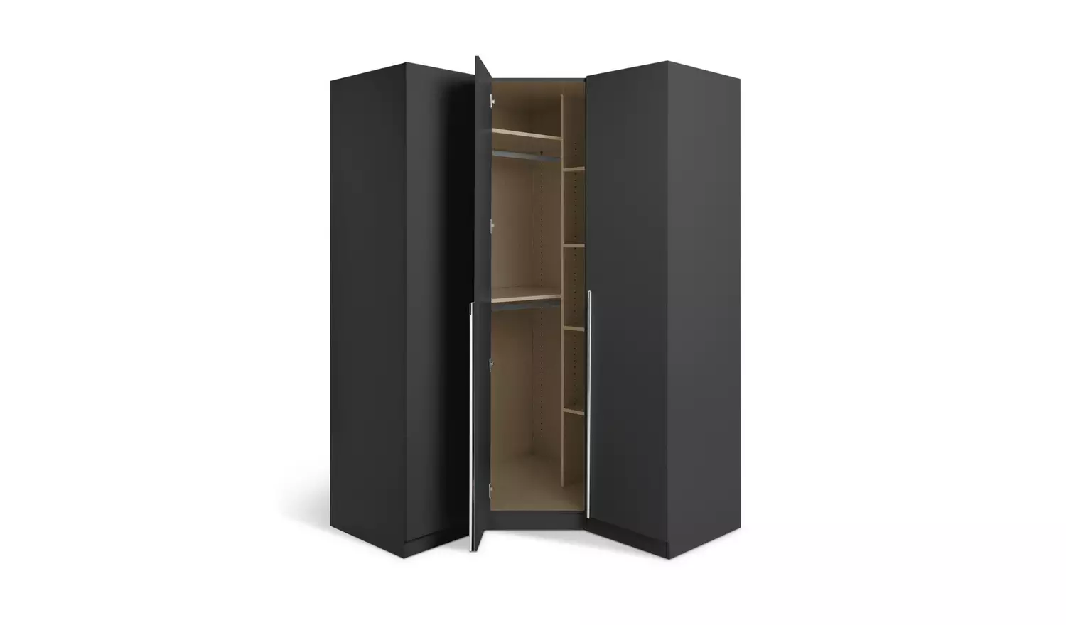 Habitat Munich Corner 3 Door Wardrobe - Anthracite