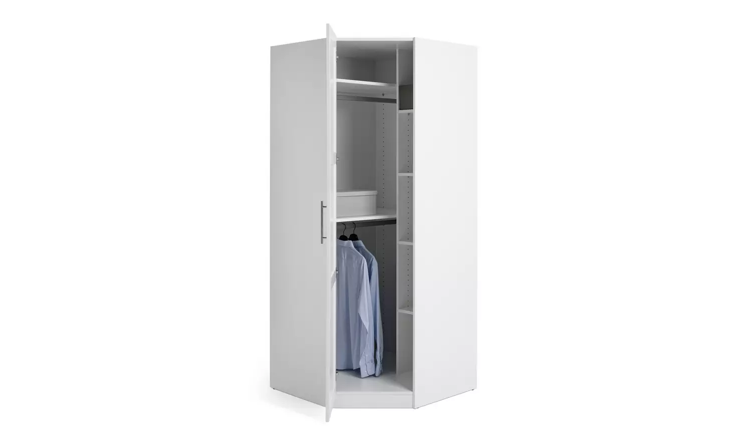 Habitat Munich Panelled Corner 1 Door Wardrobe - White